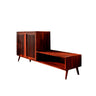 Lioren Solid Wood Entryway Bench with Storage and Low Cabinet Mahogany - Timberustic Entryway Bench with Storage
