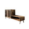 Lioren Solid Wood Entryway Bench with Storage and Low Cabinet Natural Oak - Timberustic Entryway Bench with Storage