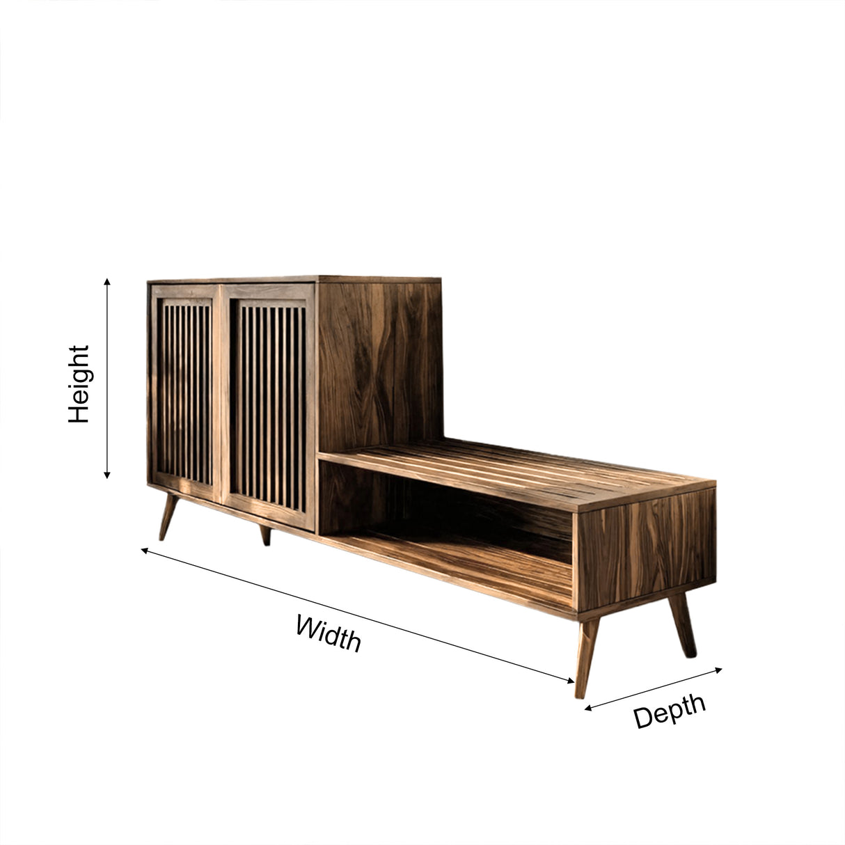 Lioren Solid Wood Entryway Bench with Storage and Low Cabinet - Timberustic Entryway Bench with Storage