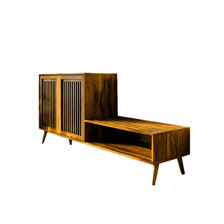 Lioren Solid Wood Entryway Bench with Storage and Low Cabinet Teak - Timberustic Entryway Bench with Storage