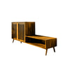 Lioren Solid Wood Entryway Bench with Storage and Low Cabinet Teak - Timberustic Entryway Bench with Storage