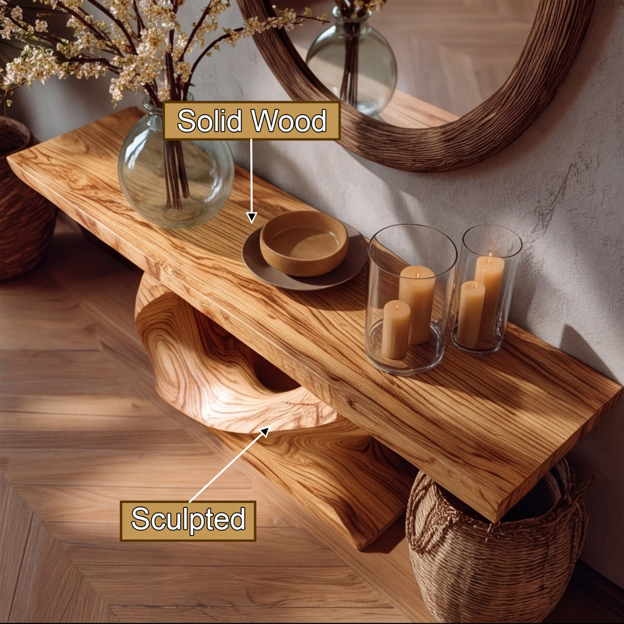 Liorvain Sculpted Solid Wood Console Table - Timberustic Console Table