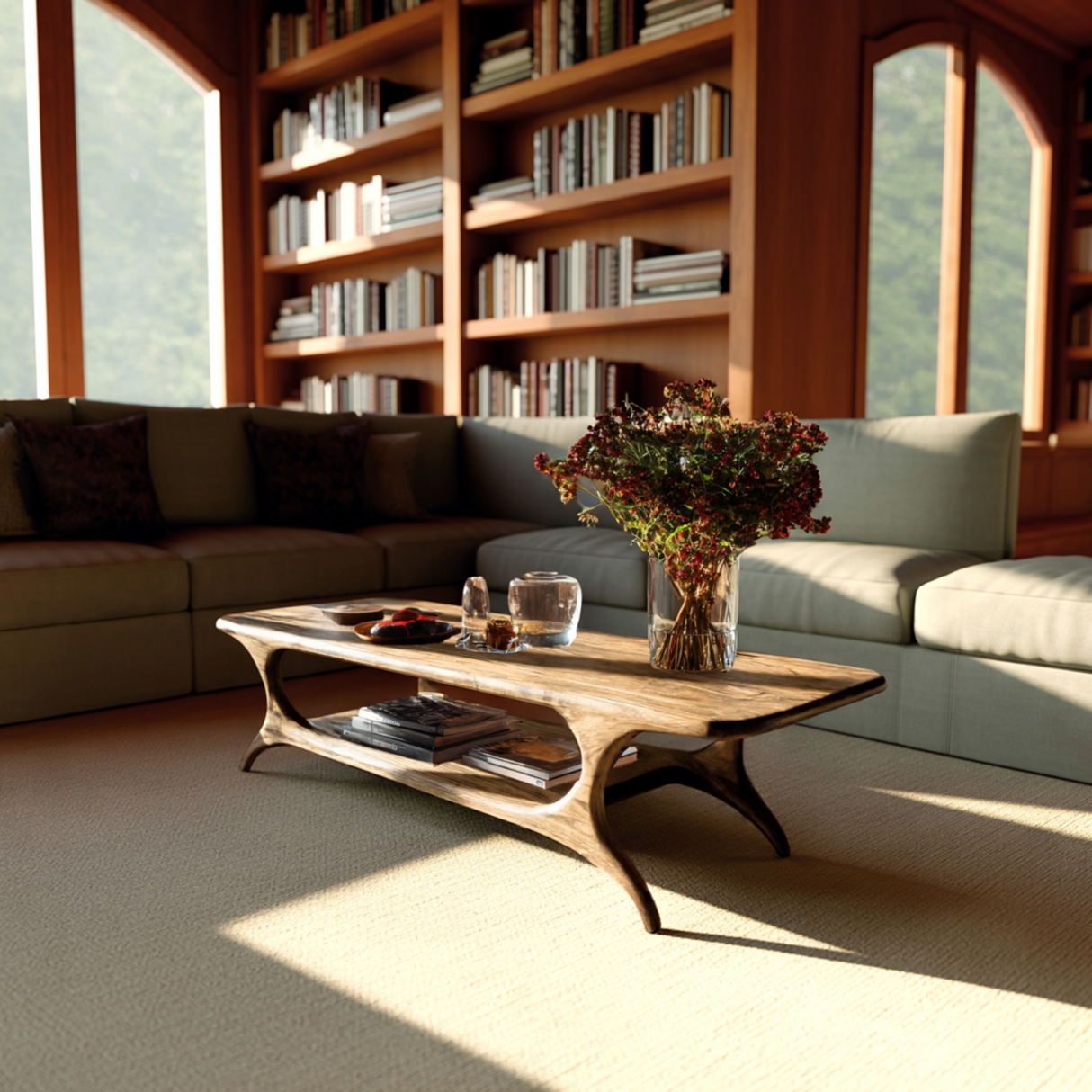 Lirven Arch Solid Wood Coffee Table