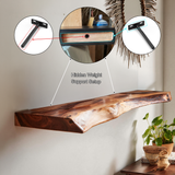 Live Edge Rustic Solid Wood Floating Shelf - Timberustic Floating Shelf