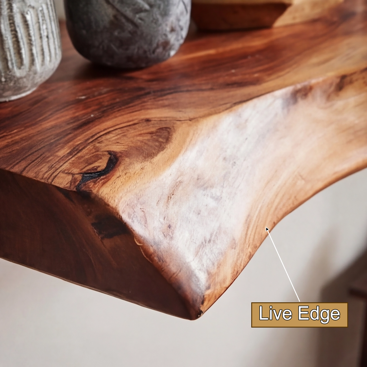 Live Edge Rustic Solid Wood Floating Shelf - Timberustic Floating Shelf