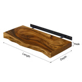 Live Edge Rustic Solid Wood Floating Shelf
