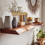 Live Edge Rustic Solid Wood Floating Shelf - Timberustic Floating Shelf