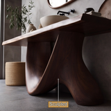 Lorvain Sculpted Solid Wood Freestanding Bathroom Vanity - Timberustic Freestanding Bathroom Vanity
