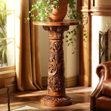Lorvane Solid Wood Pedestal Stand - Timberustic Pedestal Stand