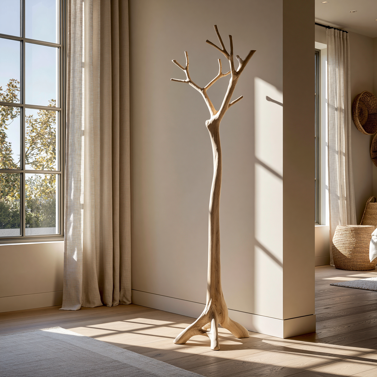 Lumebark Handcrafted Sculpted Solid Wood Tree Coat Rack