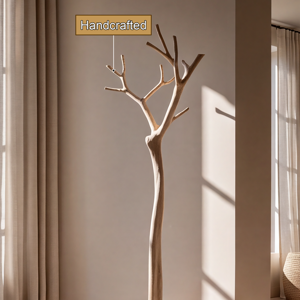 Lumebark Handcrafted Sculpted Solid Wood Tree Coat Rack