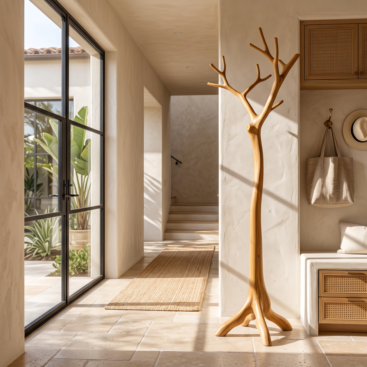 Lumebark Handcrafted Sculpted Solid Wood Tree Coat Rack