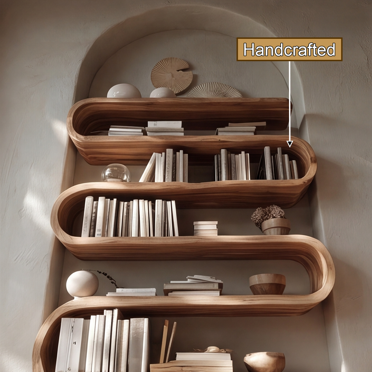 Lumira Handcrafted Solid Wood Bookshelf