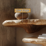 Lumivale Live Edge Solid Wood Mushroom Floating Shelf SPA954051 - Timberustic Floating Shelf