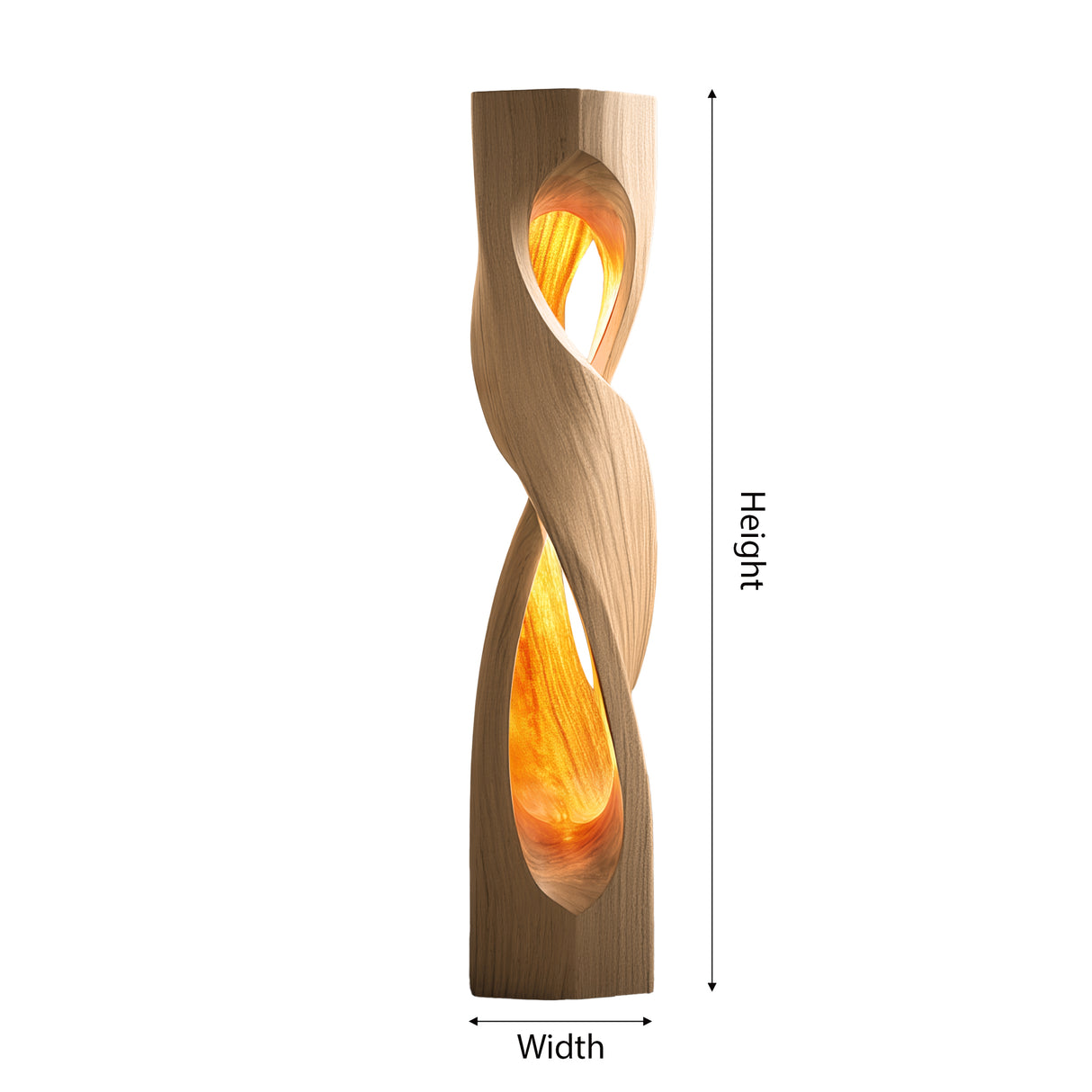 Lumora Sculpted Solid Wood Floor Lamp - Timberustic Floor Lamp