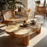 Lunara Bloom Handcrafted Solid Wood Coffee Table