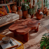 Lunara Bloom Handcrafted Solid Wood Coffee Table