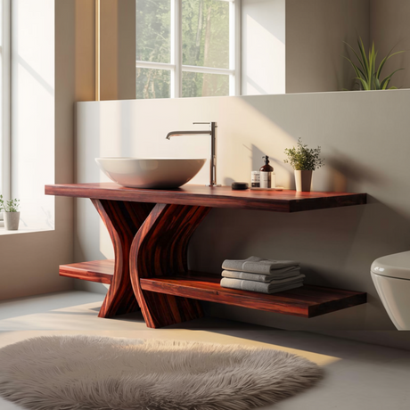 Lunara Flowform Solid Wood Bathroom Vanity