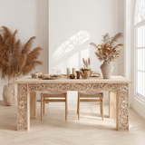 Lunara Handcrafted Solid Wood Dining Table - Timberustic Dining Table