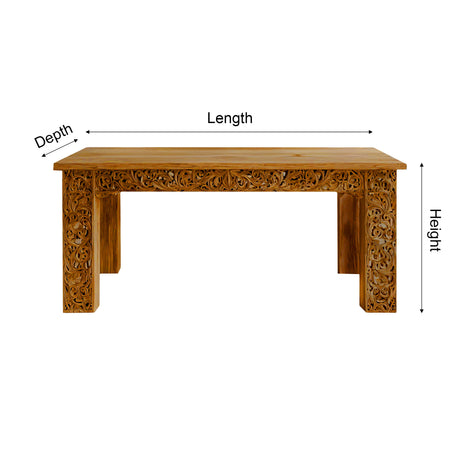 Lunara Handcrafted Solid Wood Dining Table - Timberustic Dining Table