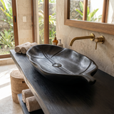 Lunara Handcrafted Solid Wood Leaf Vessel Sink