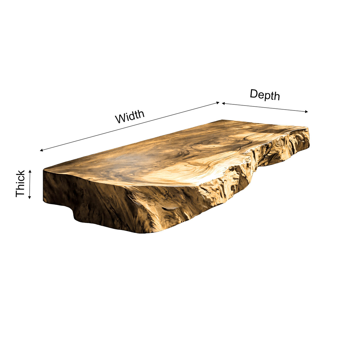 Lunara Live Edge Solid Wood Floating Bathroom Vanity - Timberustic Floating Bathroom Vanity