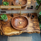 Lunara Live Edge Solid Wood Floating Bathroom Vanity - Timberustic Floating Bathroom Vanity