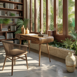 Lunara Retro Fine-Crafted Solid Wood Desk with Drawers