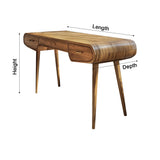 Lunara Retro Fine-Crafted Solid Wood Desk with Drawers