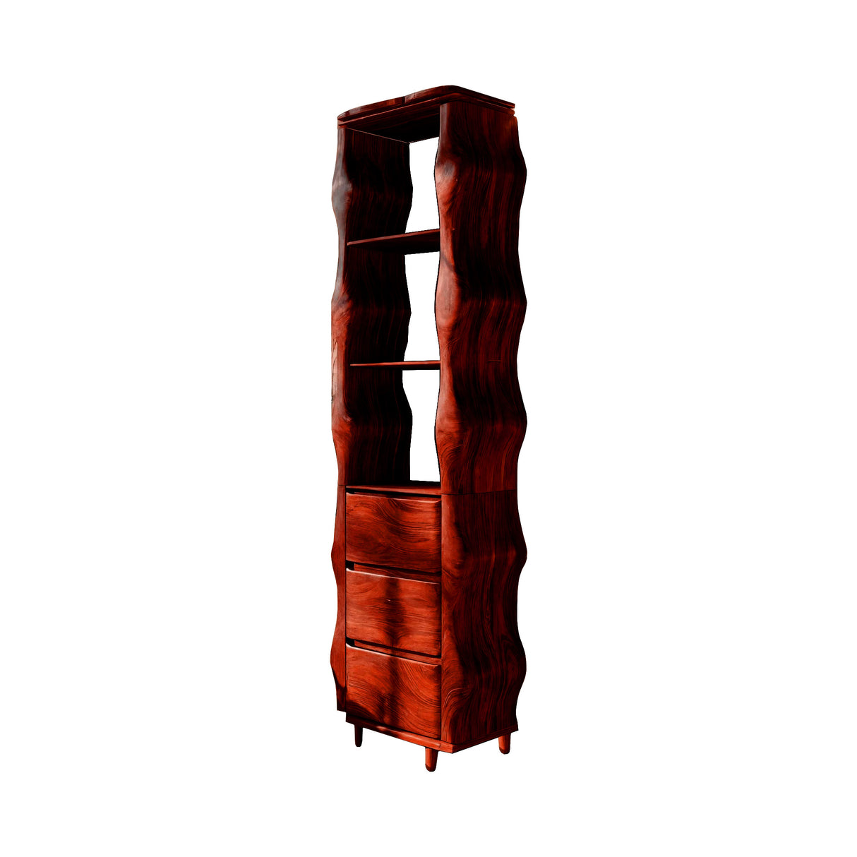 Lunara Sculpted Solid Wood Bathroom Cabinet Mahogany - Timberustic Bathroom Cabinet