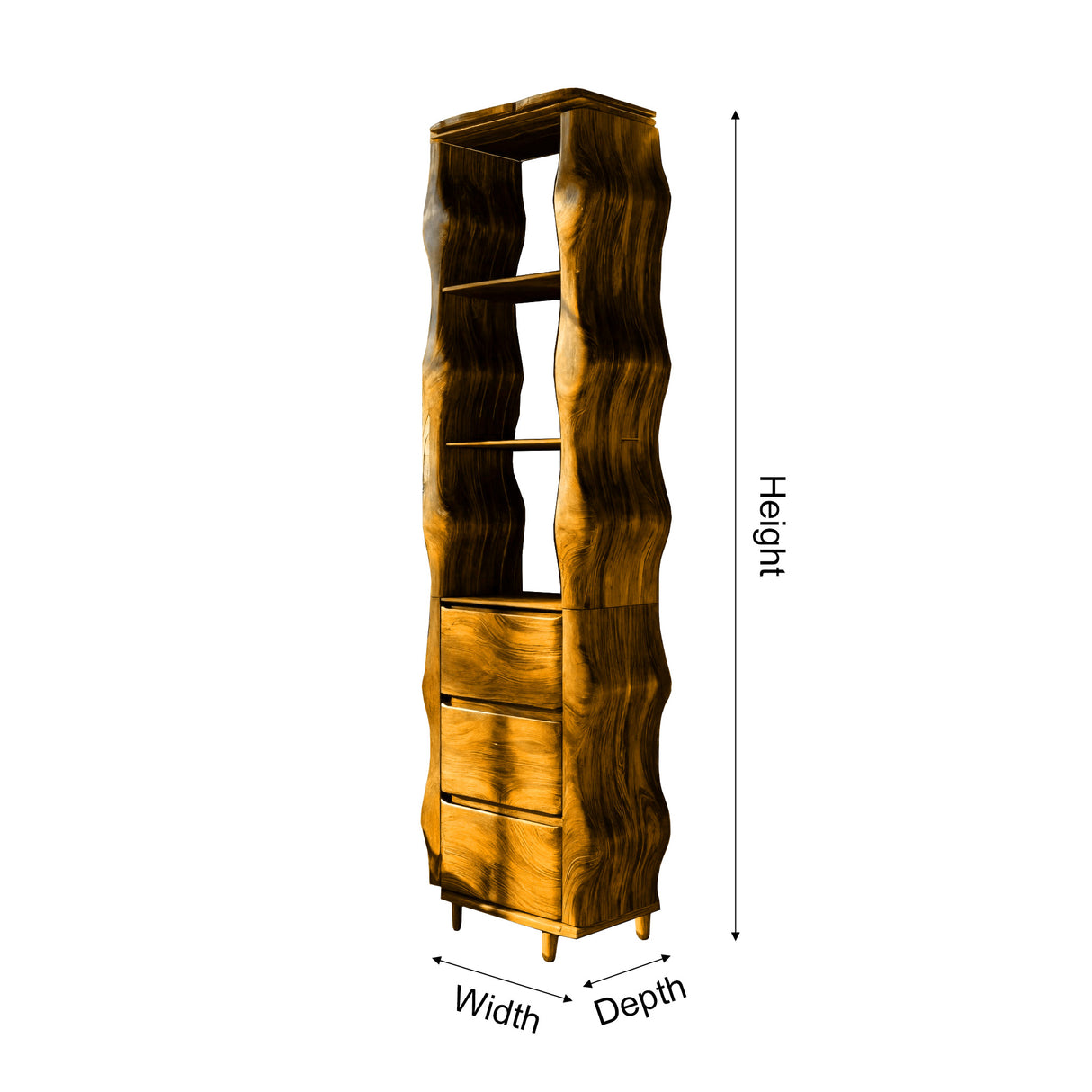 Lunara Sculpted Solid Wood Bathroom Cabinet - Timberustic Bathroom Cabinet