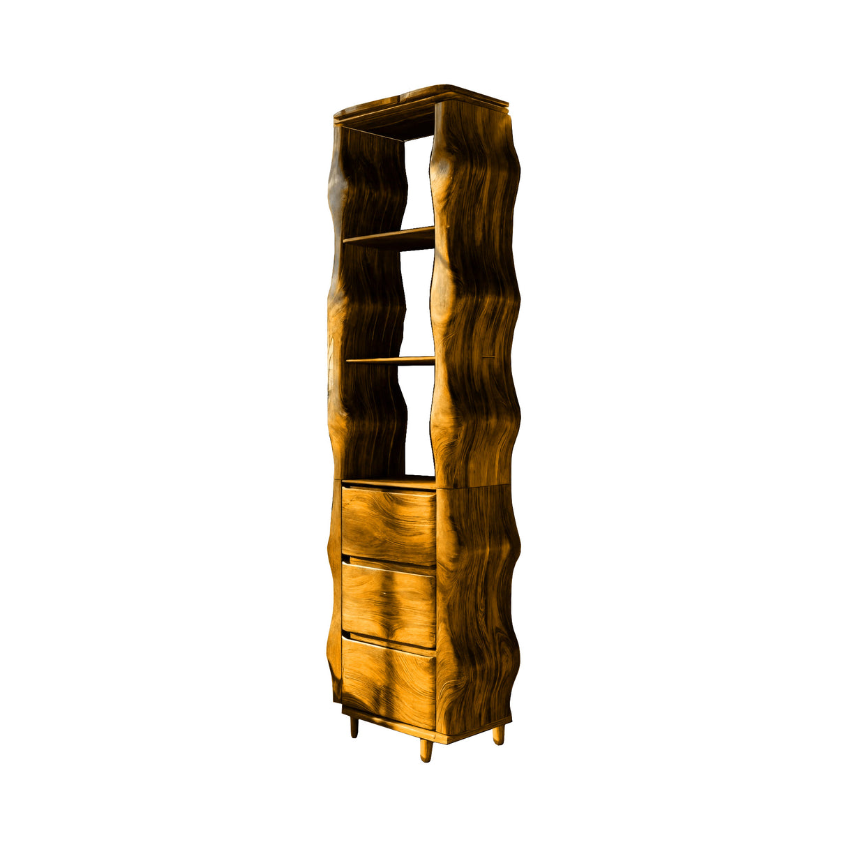 Lunara Sculpted Solid Wood Bathroom Cabinet Teak - Timberustic Bathroom Cabinet