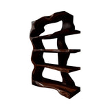 Lunara Sculpted Solid Wood Bathroom Display Shelf Dark Walnut - Timberustic Bathroom Display Shelf