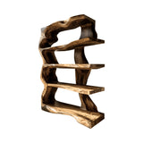 Lunara Sculpted Solid Wood Bathroom Display Shelf Natural Oak - Timberustic Bathroom Display Shelf