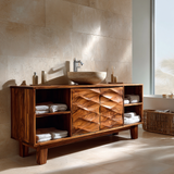 Lunara Sculpted Solid Wood Freestanding Bathroom Vanity with Drawers - Timberustic Freestanding Bathroom Vanity with Drawers