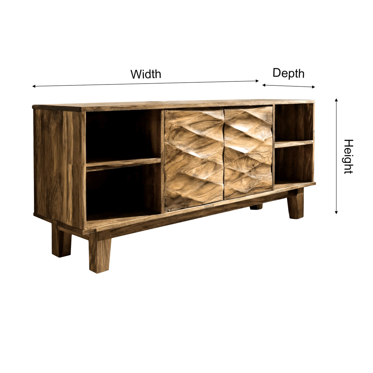 Lunara Sculpted Solid Wood Freestanding Bathroom Vanity with Drawers - Timberustic Freestanding Bathroom Vanity with Drawers