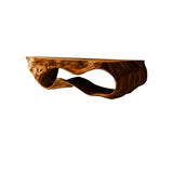 Lunara Sculpted Solid Wood Floating Bathroom Vanity with Open Storage Brown - Timberustic Floating Bathroom Vanity with Open Storage