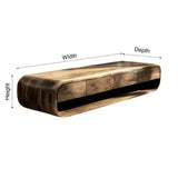 Lunara Sculpted Solid Wood Floating Bathroom Vanity with Drawers - Timberustic Floating Bathroom Vanity With Drawers