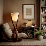 Lunara Sculpted Solid Wood Floor Lamp