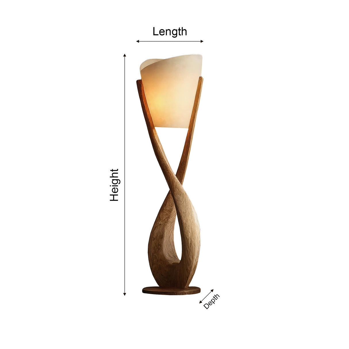 Lunara Sculpted Solid Wood Floor Lamp