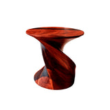 Lunara Sculpted Solid Wood Side Table Mahogany - Timberustic Side Table