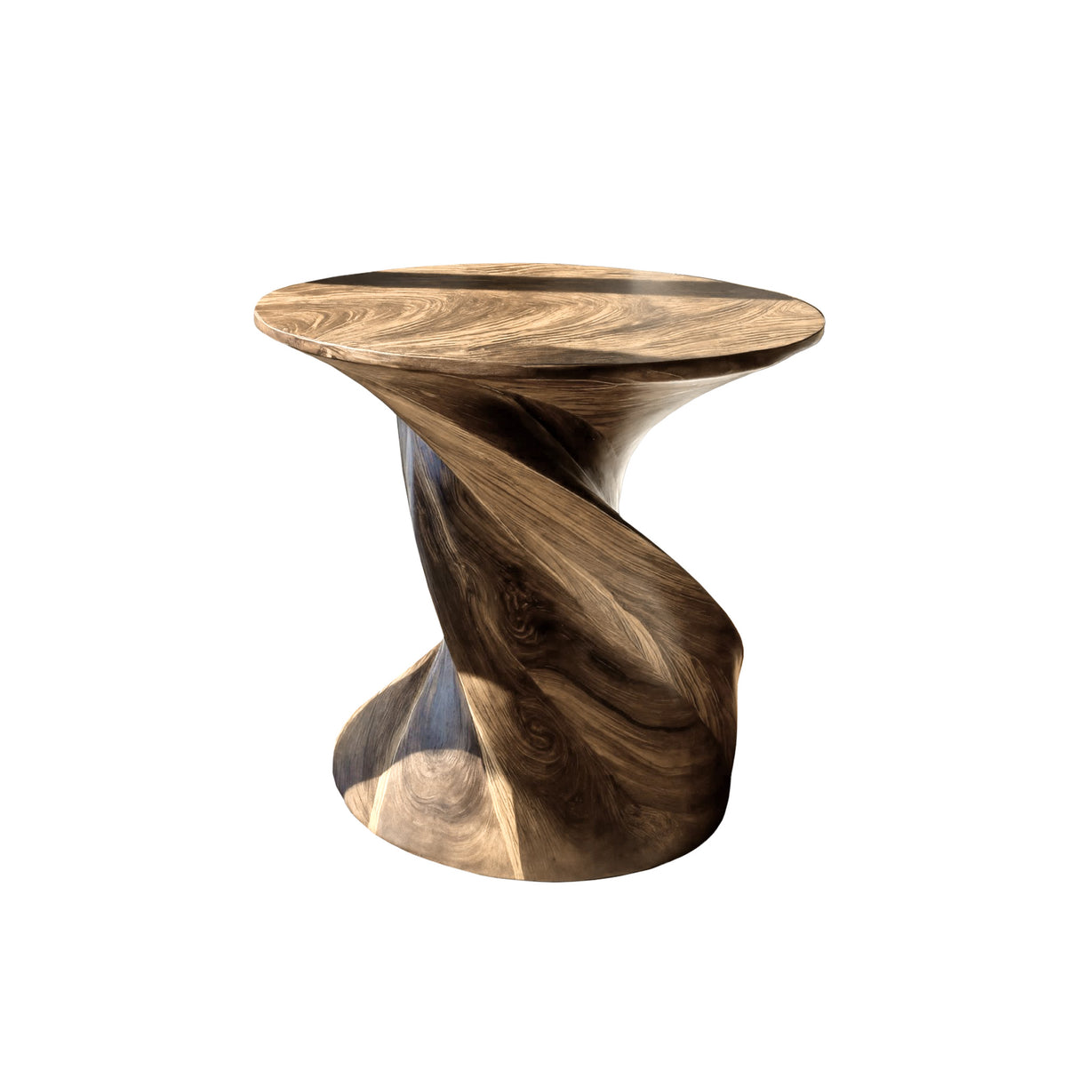 Lunara Sculpted Solid Wood Side Table Natural Oak - Timberustic Side Table