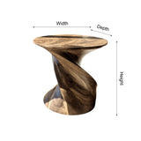 Lunara Sculpted Solid Wood Side Table - Timberustic Side Table