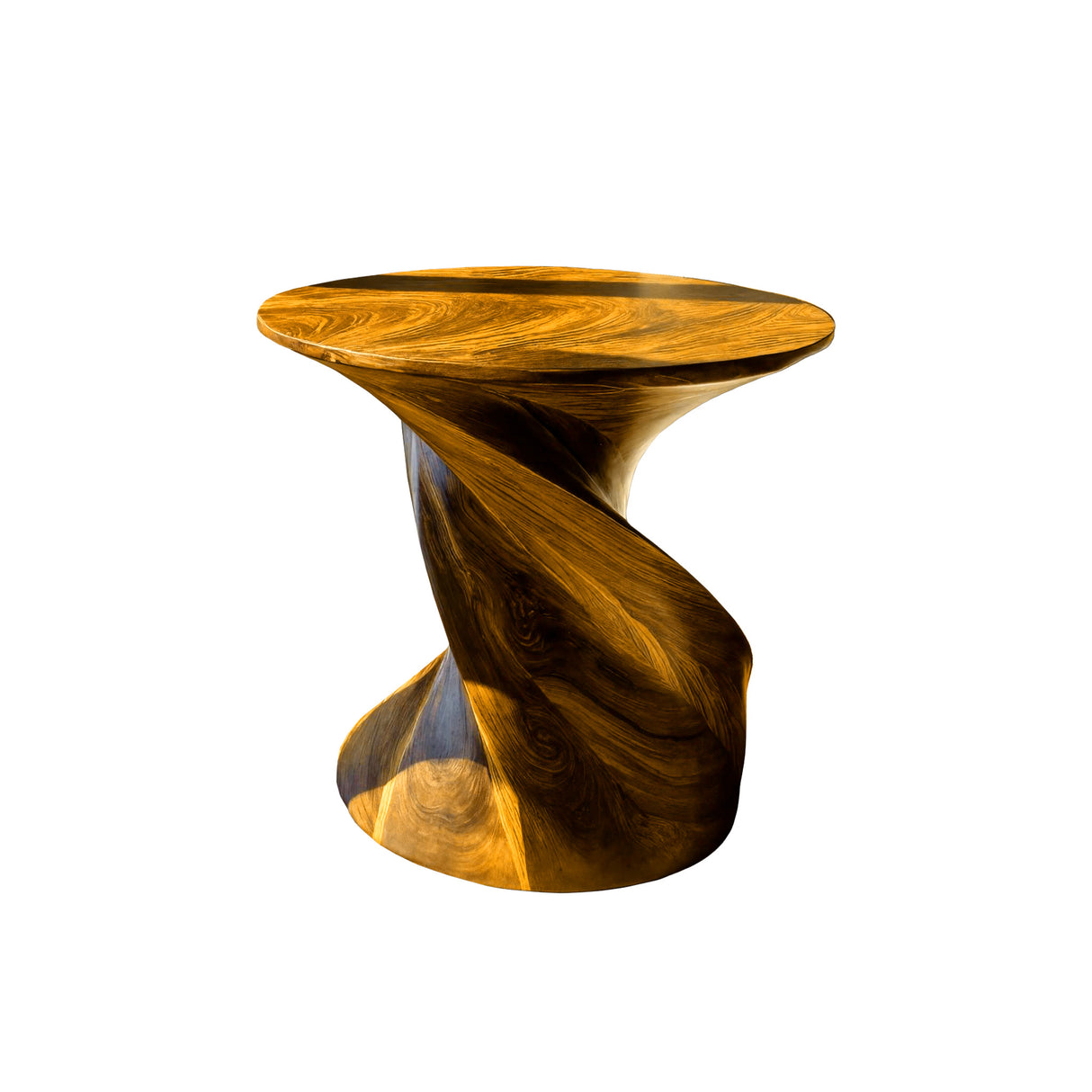 Lunara Sculpted Solid Wood Side Table Teak - Timberustic Side Table