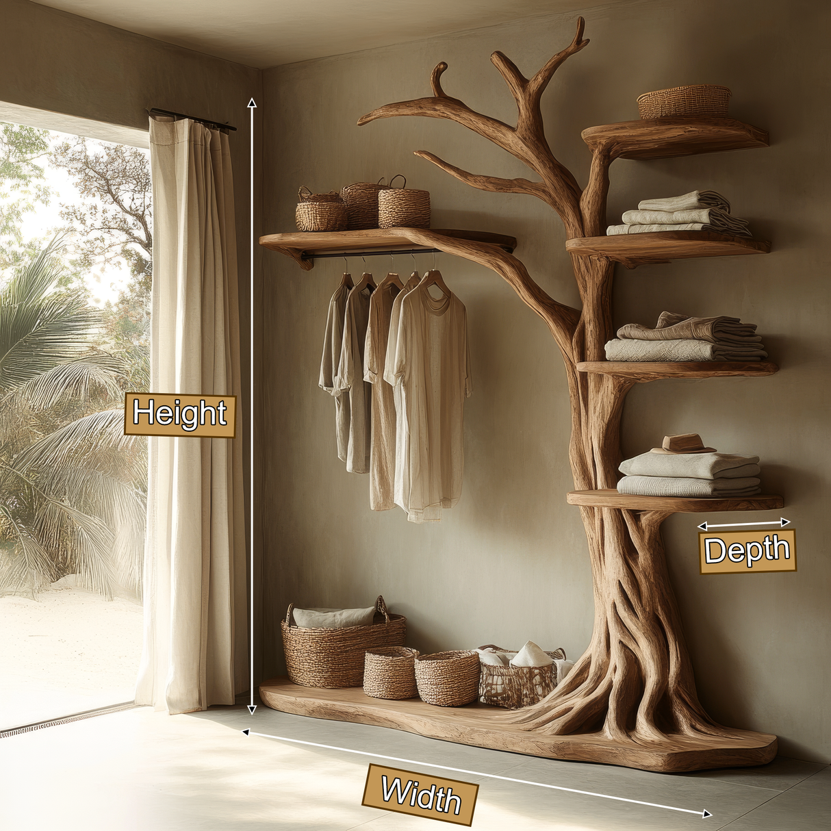Lunareth Handcrafted Solid Wood Entryway Organizer - Timberustic Entryway Organizer