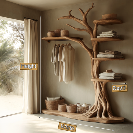 Lunareth Handcrafted Solid Wood Entryway Organizer - Timberustic Entryway Organizer