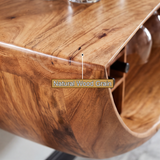 Lunareth Handcrafted Solid Wood Floating Bar Cabinet