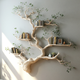 Lunareth Handcrafted Solid Wood Floating Tree Bookshelf