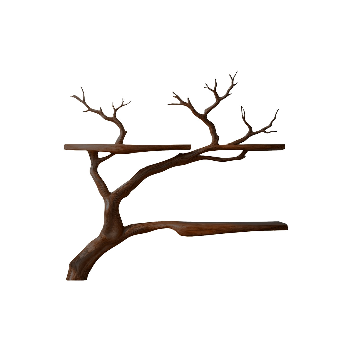 Lunareth Handcrafted Solid Wood Tree Bookshelf