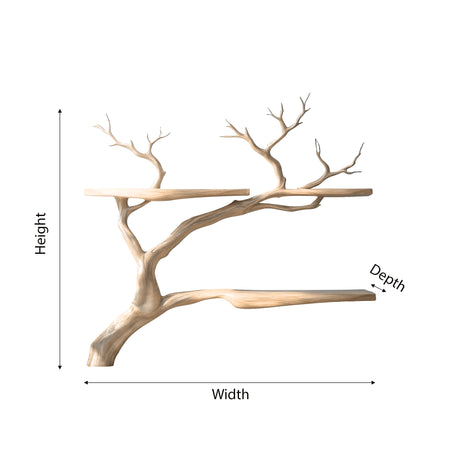 Lunareth Handcrafted Solid Wood Tree Bookshelf - Timberustic Tree Bookshelf